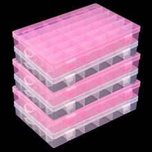36格串珠收纳盒双色6件套可拆卸带隔板透明塑料盒工具零件收纳盒