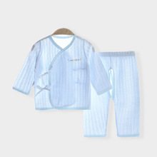 婴儿衣服夏季空调服薄款新生儿和尚服0-3-6月初生宝宝睡衣套装