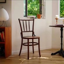 北欧复古实木法式靠背餐椅咖啡店餐厅民宿索耐特设计师藤编椅子