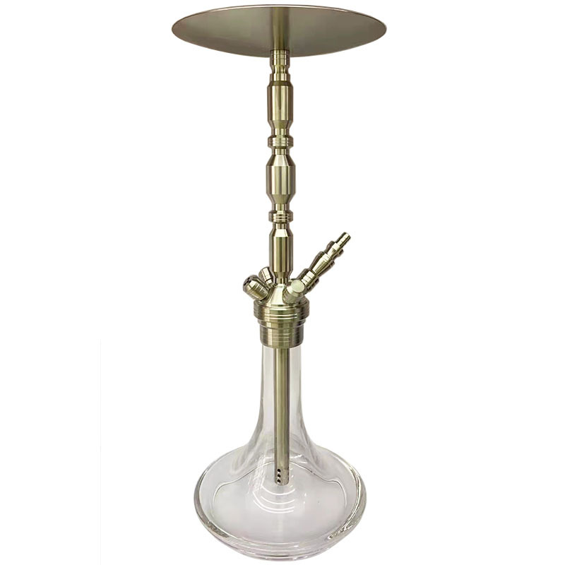 跨境套装酒吧ktv带灯孔大号mig不锈钢原色水烟配件阿拉伯水烟壶