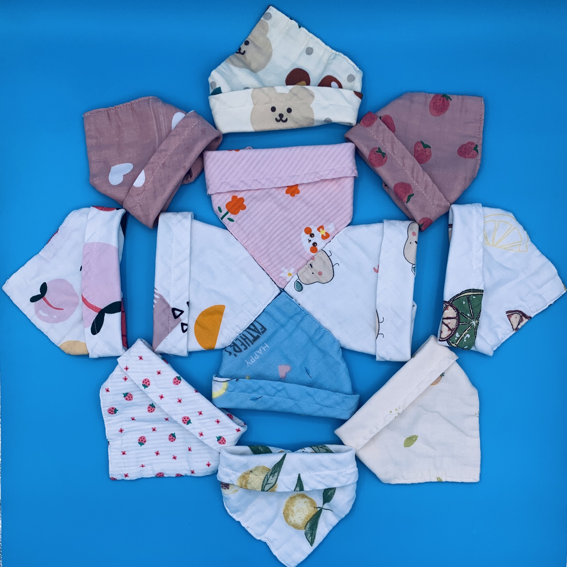 Six-Layer Gauze Baby Bandana Bibs Cotton Baby Saliva Towel Baby Bib Kids' Bib plus-Sized Wholesale