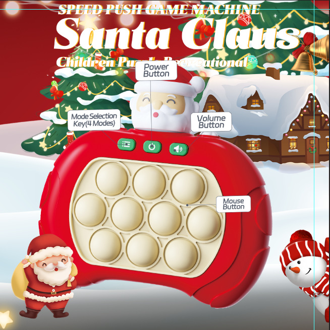 Christmas Pop It Christmas Toys Press Music Santa Claus Speed Push Game Machine Second Generation