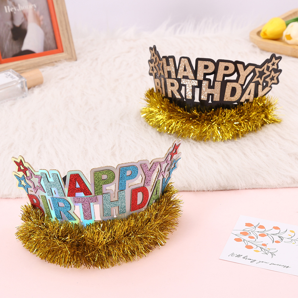 Birthday Party Decoration Hat Happy Birthday Headband Creative New Year Crown Hair Clasp Universal Birthday Headband