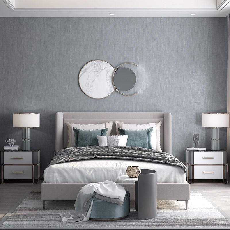 双色纱线烫金硅藻泥墙布现代简约高档闪银亮丝竖纹全屋无缝壁布