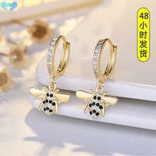 Bee ear clasp S925 silver pin earrings earrings ear jewelry