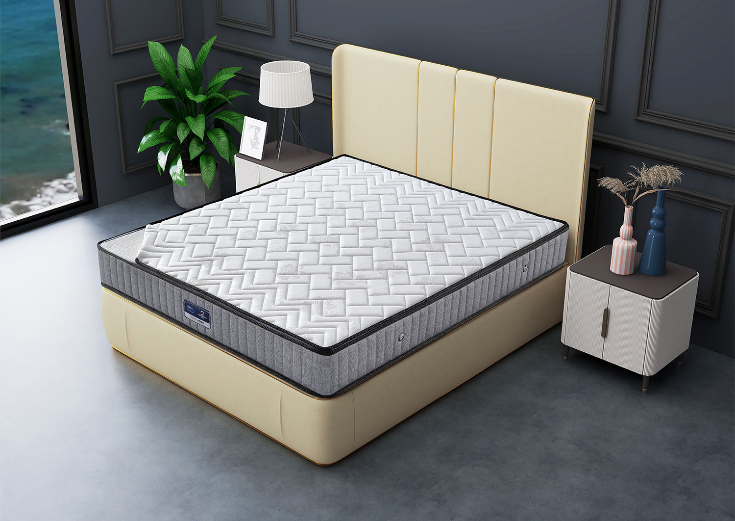 乳胶三边床垫 舒适家用席梦思 独立圆簧/整网弹簧床垫 厂家批发