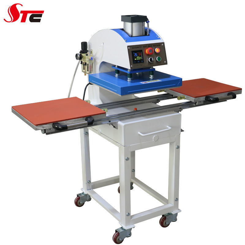 厂家直销40x40cm下滑气动双工位服装印花热转印机 压烫机 烫画机