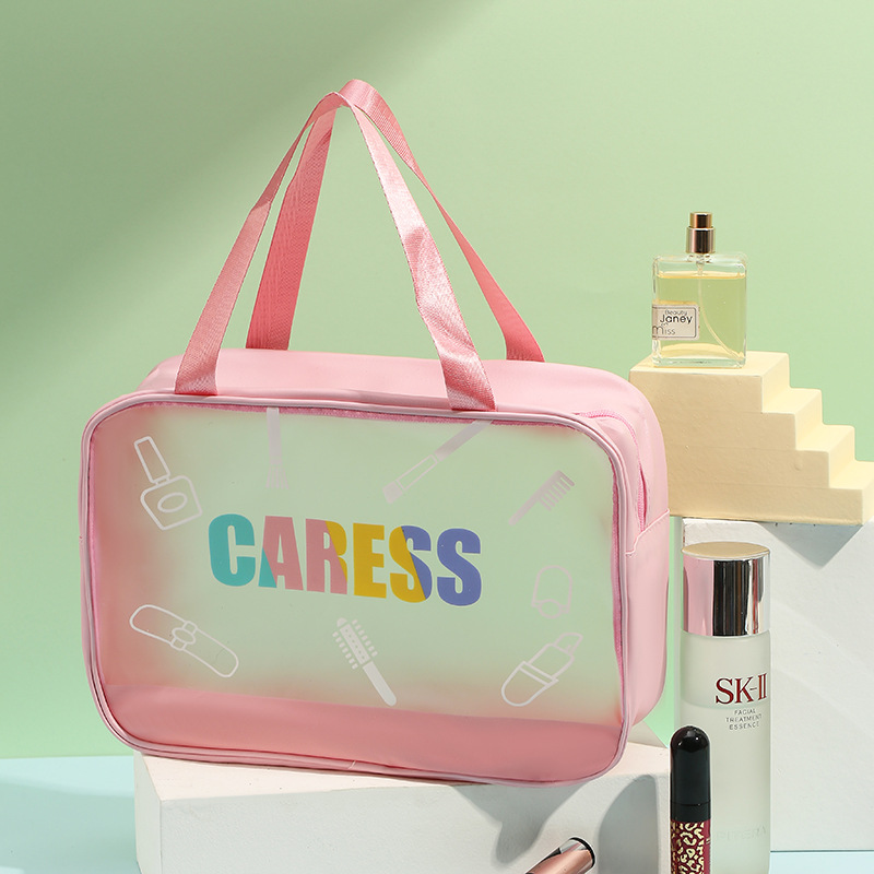 Cosmetic Bag Letter Design Pu Cosmetics Toiletries Storage Bag Travel Convenient Carry Wash Bag Wholesale