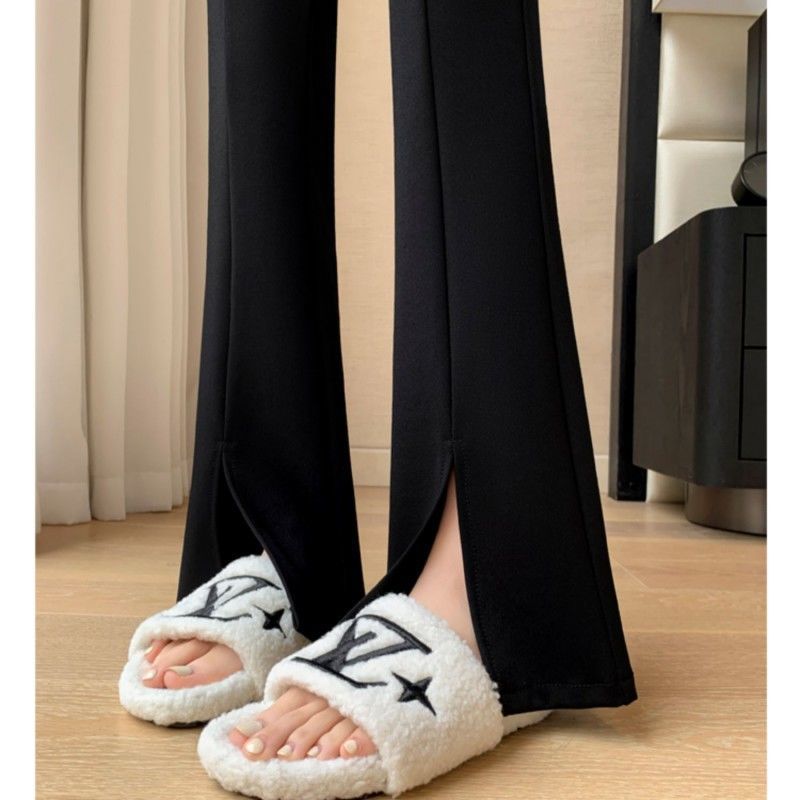 2023 Spring New High Waist Slim Fit Slimming Slit Bootleg Pants Women's Drape Elastic Casual Suit Pants