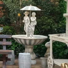 大型户外欧式花园流水摆设情侣喷泉别墅庭院水景装饰品摆件热卖
