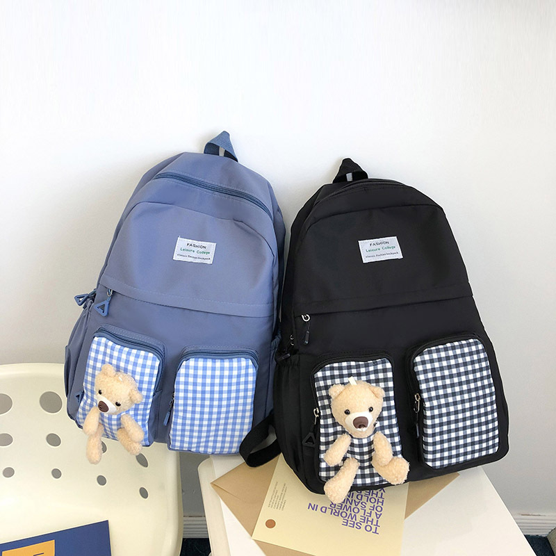 Foreign Trade Tide Burden Reduction School Bag Grade 3 to Grade 6 Backpack Junior's Schoolbag Girl Cute Contrast Color Backpack