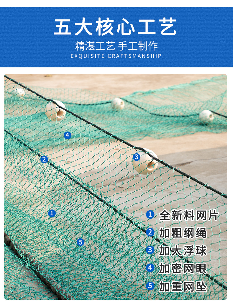 厂家批发拉网渔网拖网抬网清塘捕鱼拦河围网网兜刮网鱼塘养鱼网箱