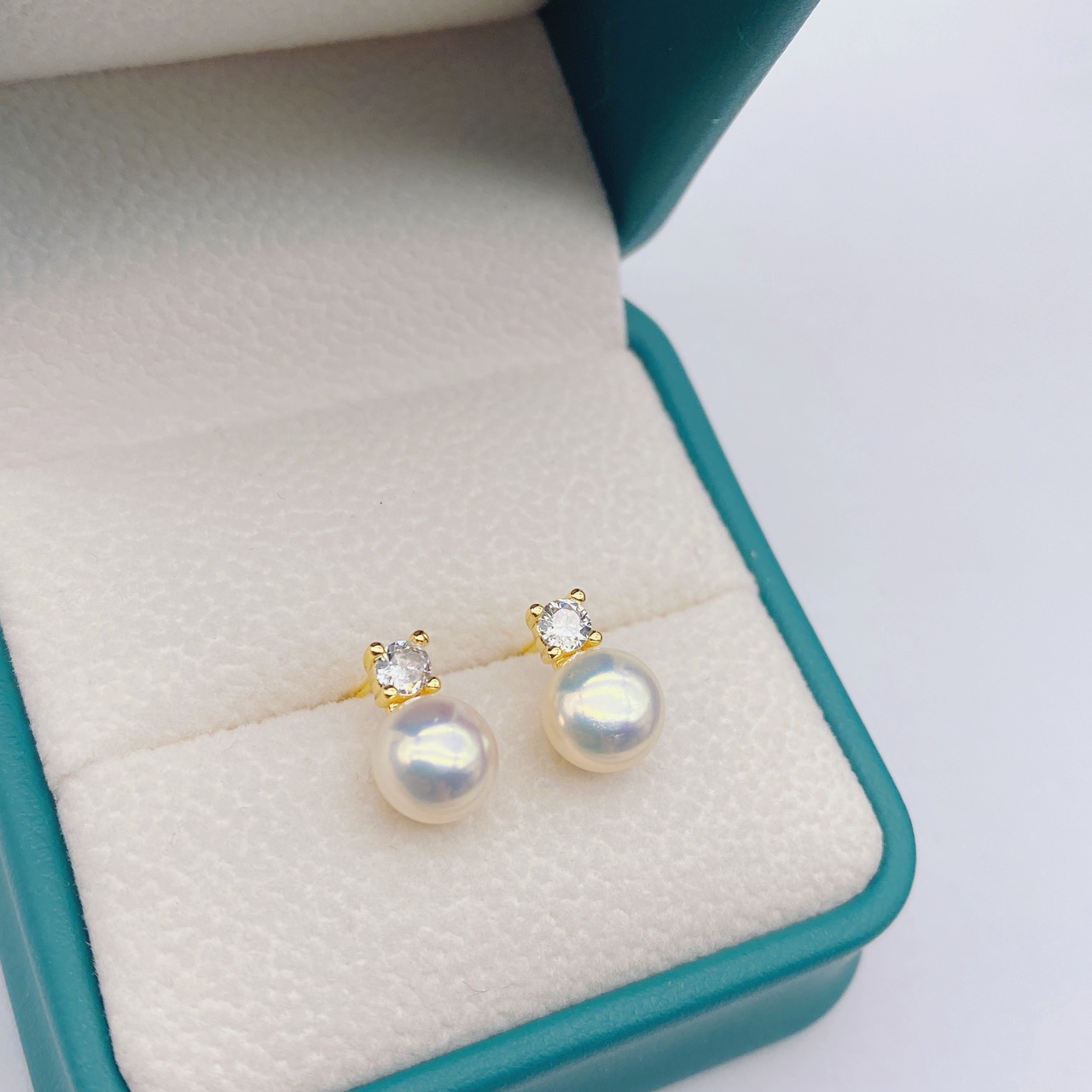 Classic Princess S925 Silver Pin Stud Earrings Natural Freshwater Pearl 7-8mm Surface Basically Flawless Pearl Earrings