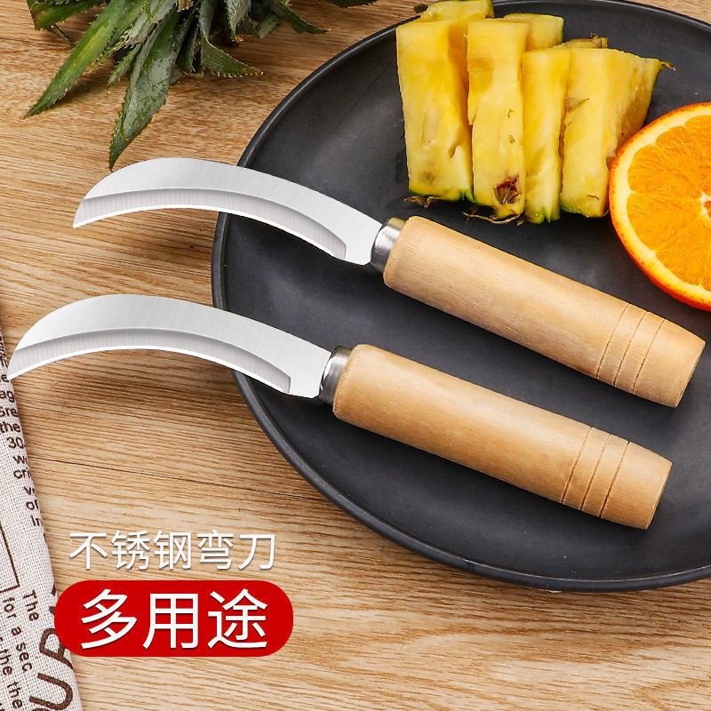 Pineapple Knife Banana Knife Machete Peeling and Digging Seeds to Remove Eye Tip Fruit Peeling Knife Single Blade Fruit Knife Factory Direct Sales