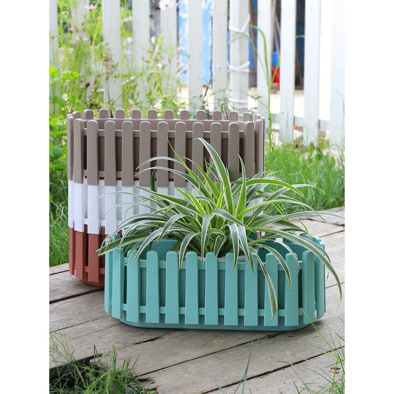 长方形塑料栅栏花盆围栏盆多肉育苗绿植盆加厚树脂阳台特大种菜盆