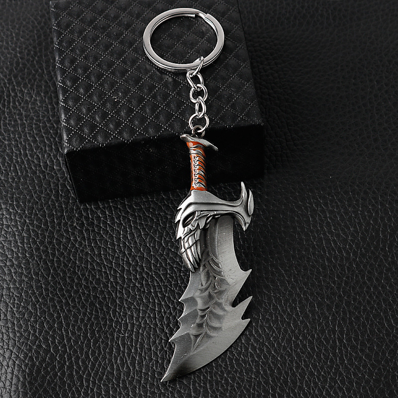 跨境货源战神4奎爷武器模型钥匙扣奎托斯利维坦之斧 混沌之刃挂件