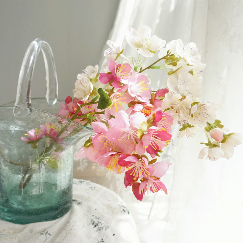 仿真樱花餐桌插花艺日系浪漫假花绢布花客厅装饰绢花桃花花卉摆设