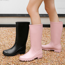 2023新款纯色雨鞋女款速干时尚防滑高筒外穿耐磨胶鞋套鞋ins潮流
