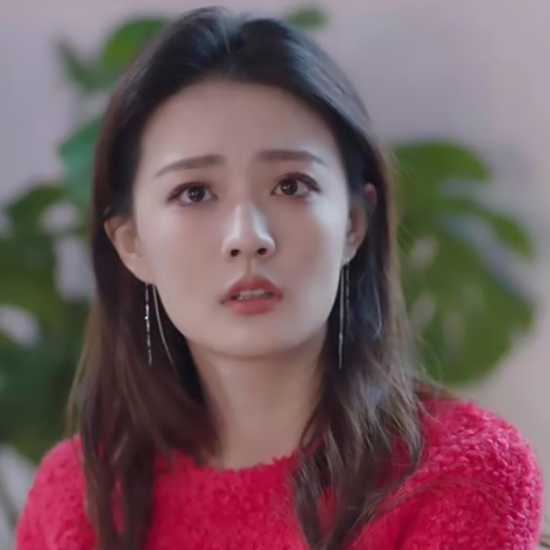 良辰美景好时光徐璐梁辰同款耳环2021流苏黑色水晶珠银珠银针耳钉