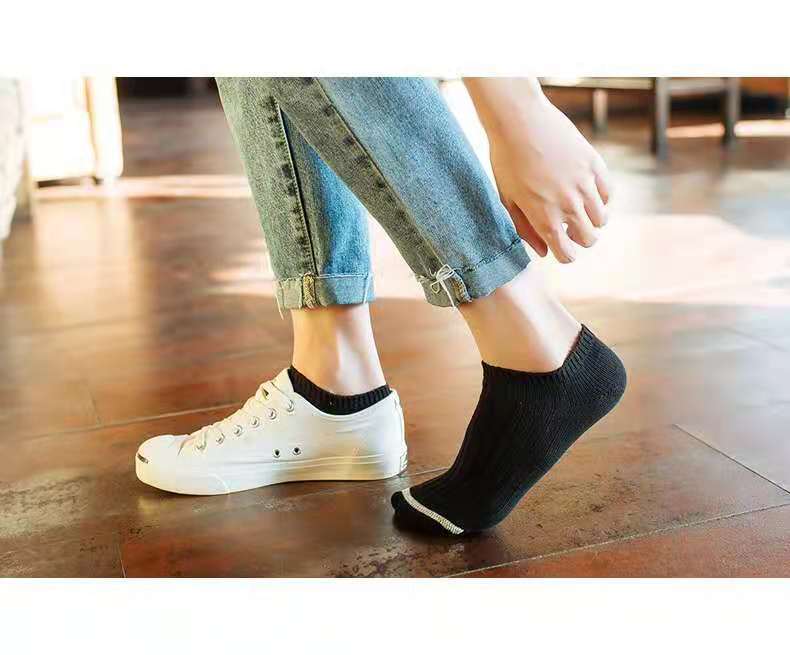 袜子男士夏季薄款透气网眼短袜提耳地摊运动批发潮吸汗纯色涤棉