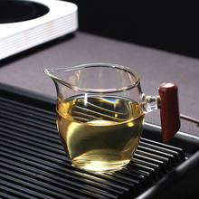 日式木把玻璃公道杯加厚耐热分茶器带把公杯茶海功夫茶具配件