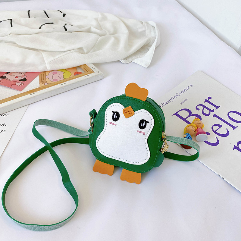 Cute Cartoon Penguin Small Bag Trendy Pu Purse Mini Messenger Bag Korean Style Children's Shoulder Girl Backpack