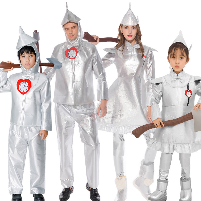 外贸万圣节铁皮人服装成人男女铁人服绿野仙踪男女童服饰