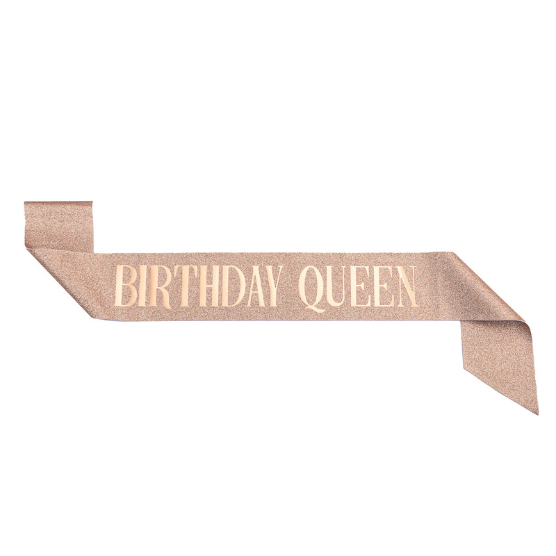 Customized Birthday Party Gold Leaf Shoulder Strap Ceremonial Belt Birthday Girl Queen Girl Belt Shoulder Strap