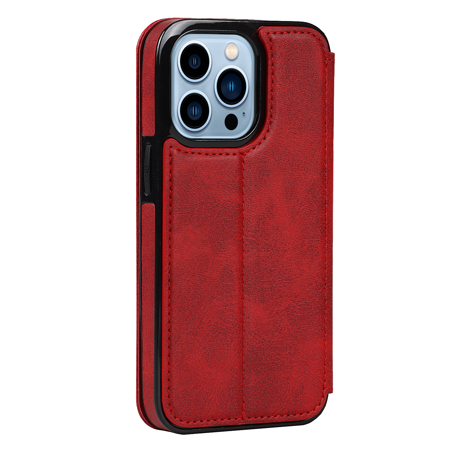 适用iphone13promax翻盖式手机壳三星s21插卡保护皮套p30软包边套