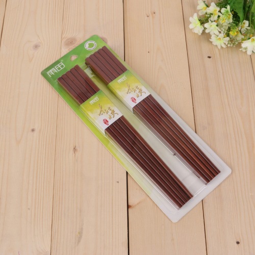 Wooden Chopsticks Household 10 Pairs Blister High-Grade Red Sandalwood High Temperature Resistant Non-Mildew Non-Slip Hotel Tableware Solid Wood Kuaizi