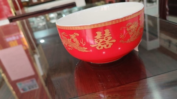 敬茶杯结婚改口敬酒茶杯套装喜碗婚礼对碗娘家陪嫁用品红碗陶瓷红