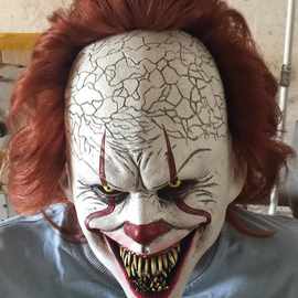 回魂2面具红假发乳胶万圣节弗莱迪鸟头科学怪人恐怖面具假面复购率