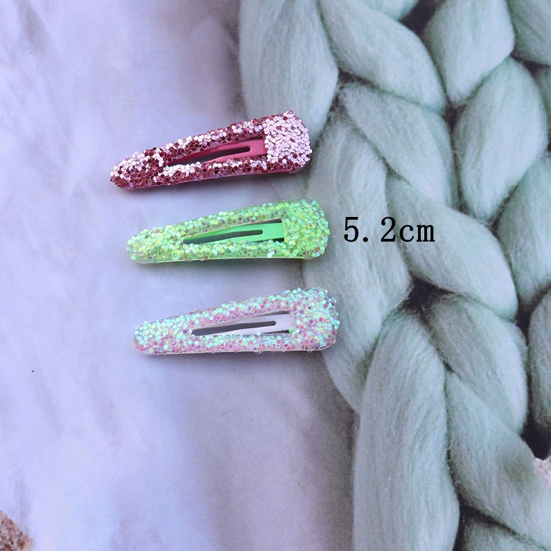 Color Glitter Hair Clips Hair Accessories Glitter Powder Shell Water Drop Side Clip Hairpin Cropped Hair Clip Children BB Clip Wholesale