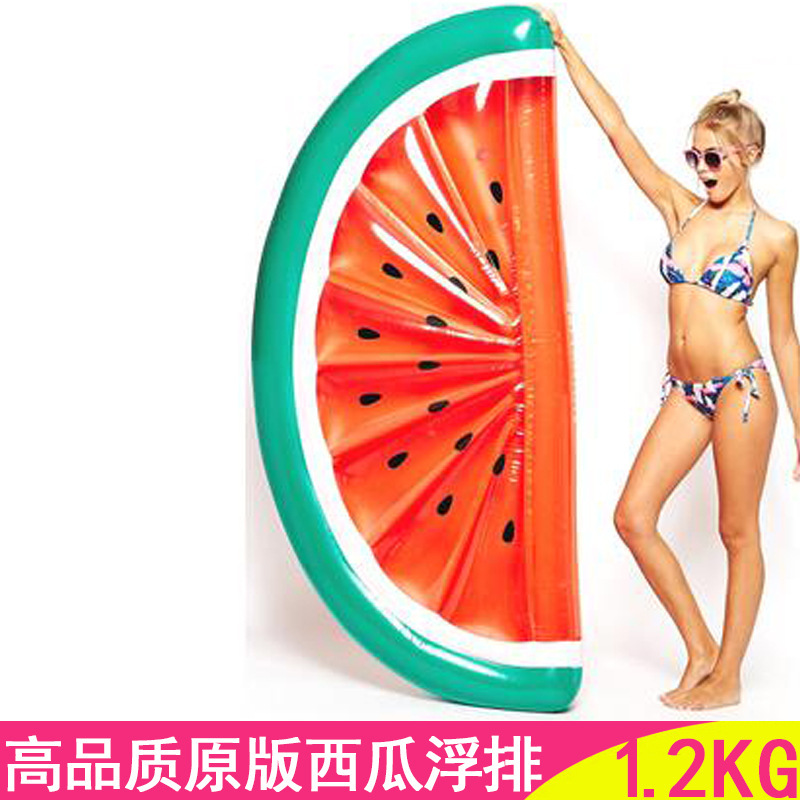 Factory Spot Inflatable Thickened Watermelon Floating Row Pvc Water Inflatable Toy Mount Swimming Ring
