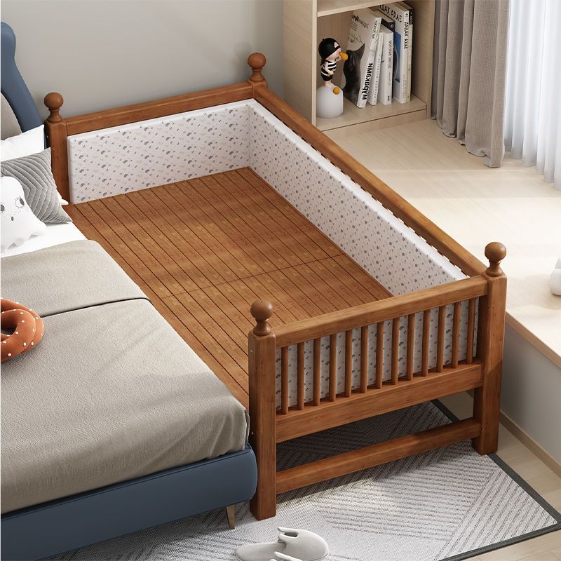 婴儿床实木儿童拼接床带软包护栏可订作加宽男孩单人床女孩公主床
