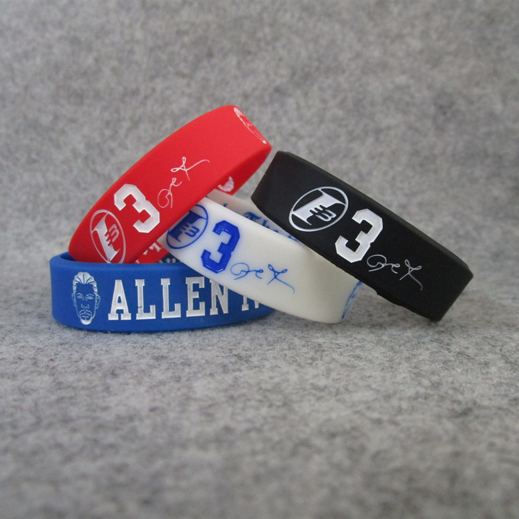 艾弗森头像运动手环硅胶夜光腕带加宽款饰