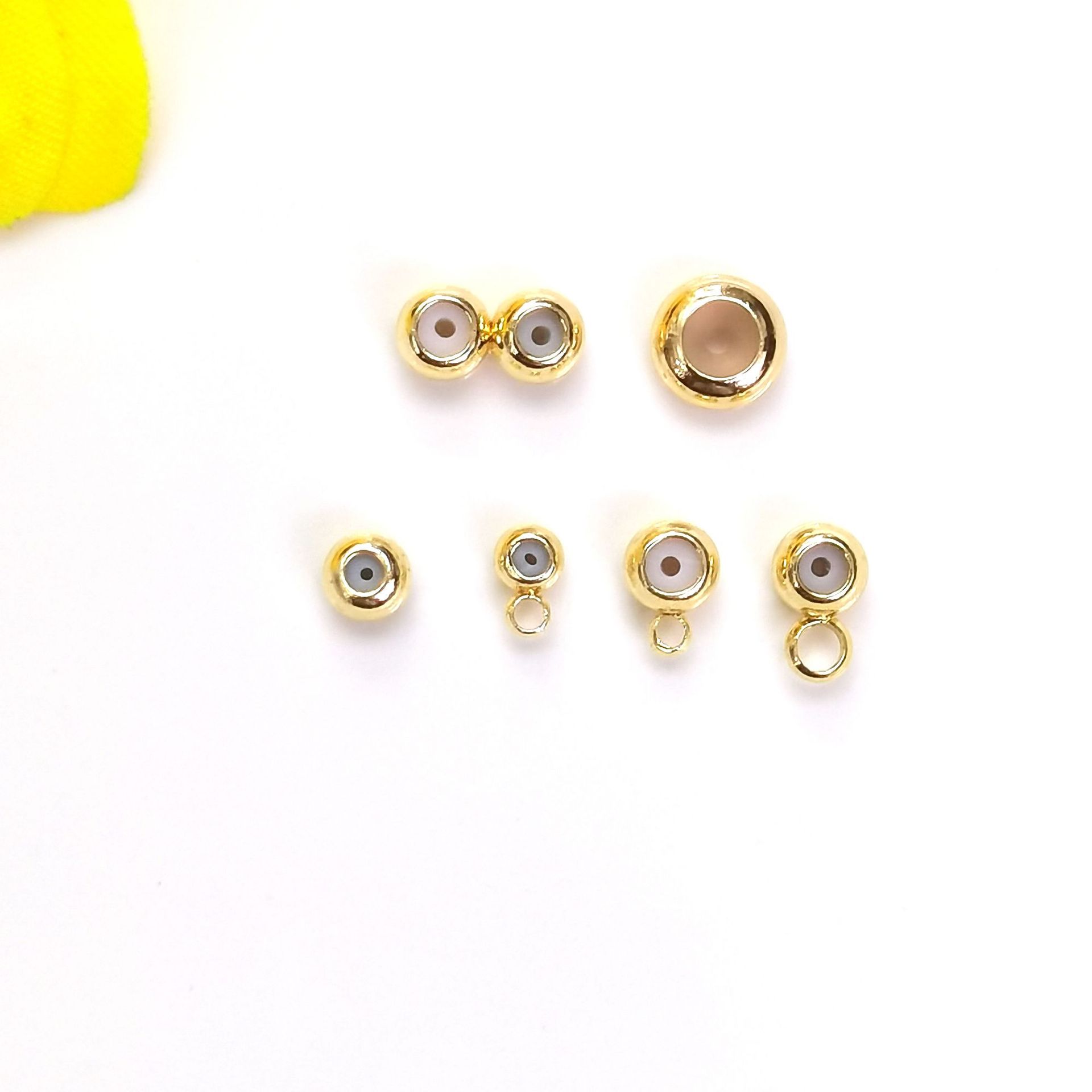 14k包金保色硅胶铜珠 调节珠硅胶定位珠子 项链手链耳饰隔珠材料