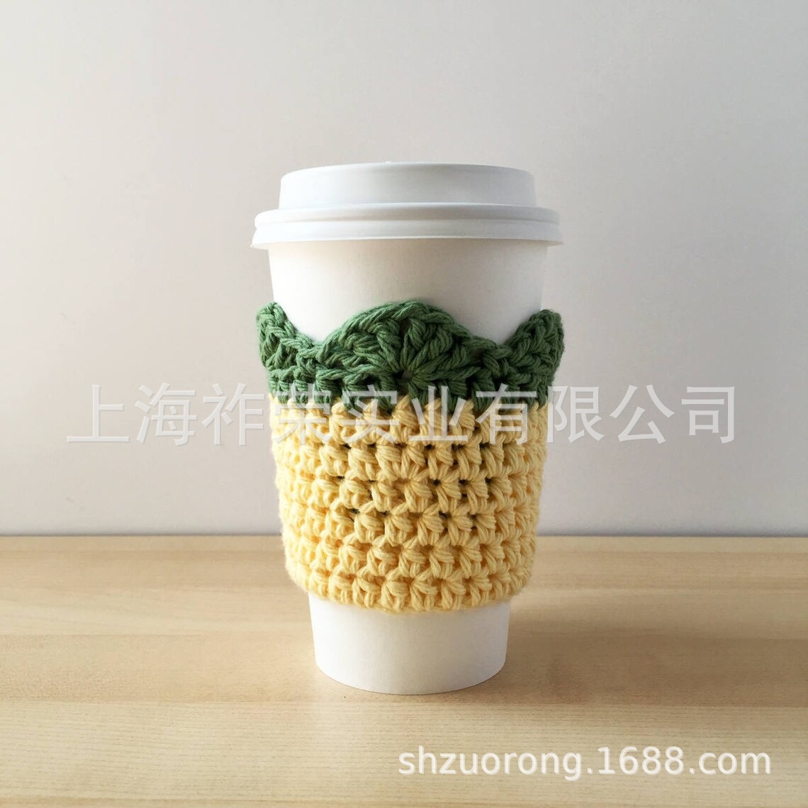 厂家直销毛线编织杯套 棉线手工钩织酒瓶套 客供针织杯套礼品加工