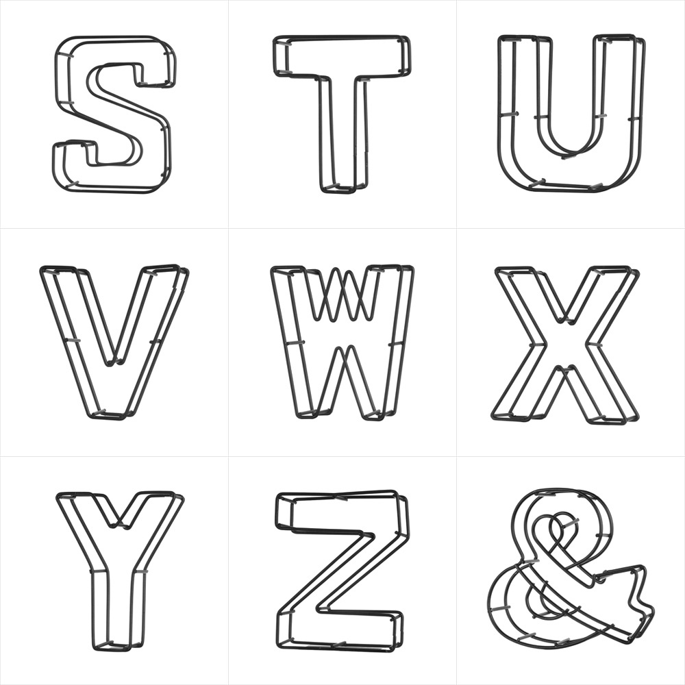 英文工艺品 铁艺创意24英文字母 简约铁艺桌面摆件ins 工艺品批发