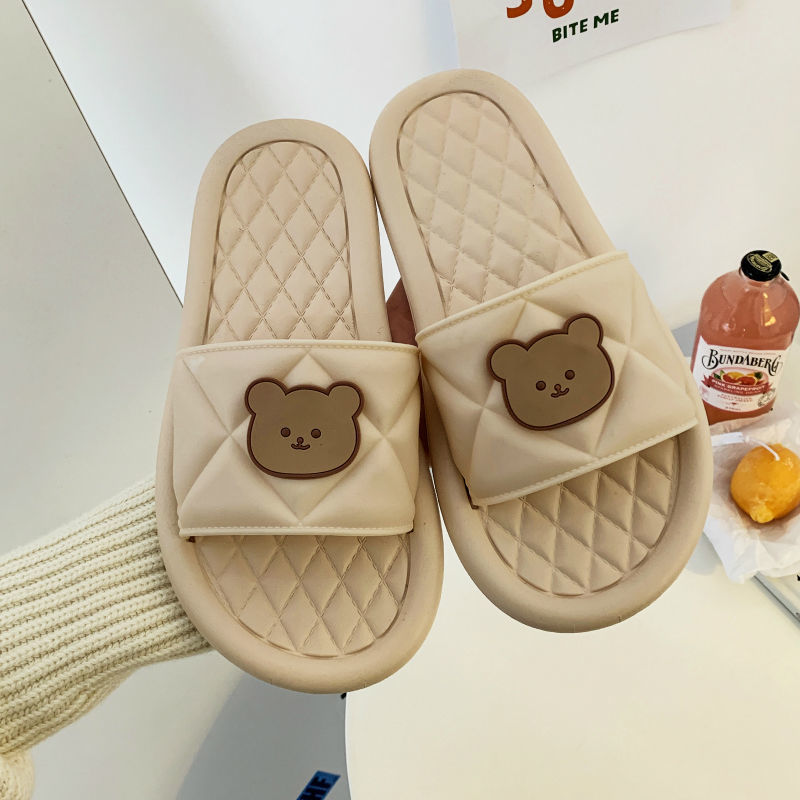 Women's Slippers Summer Ins Cute Cartoon Teenage Girl Heart Student Minimalist Soft Bottom Bath Bathroom Sandals Indoor Shoes Outer Wear