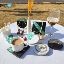 大理石材贝壳隔热茶壶茶杯垫子桌面零食杂物茶几防烫茶具茶道配件