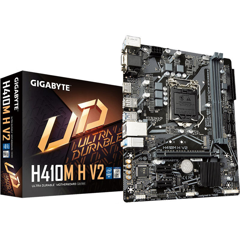 技嘉h410m h v2电脑主板lga1200适用10代cpu 10105/10400f/10700f