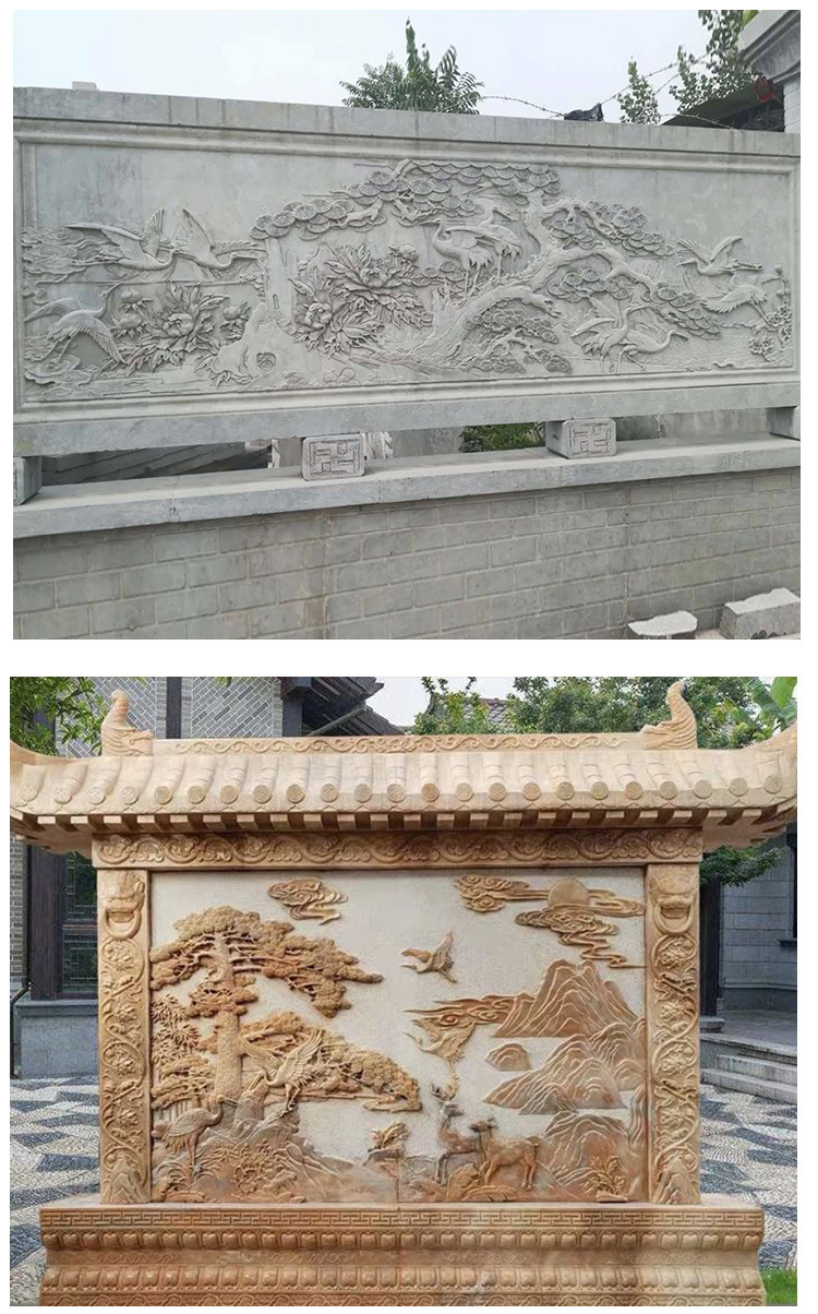大理石浮雕景观摆件 浮雕墙宗祠浮雕安装图片 黄砂岩人物浮雕壁画