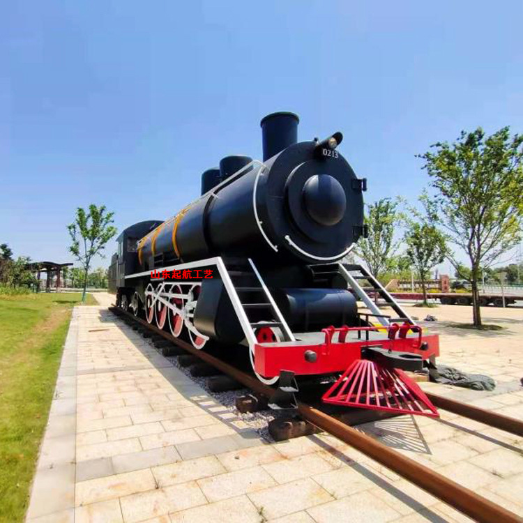 定制复古蒸汽复古火车头火车历史博物大型雕塑模型仿真绿皮火车厢