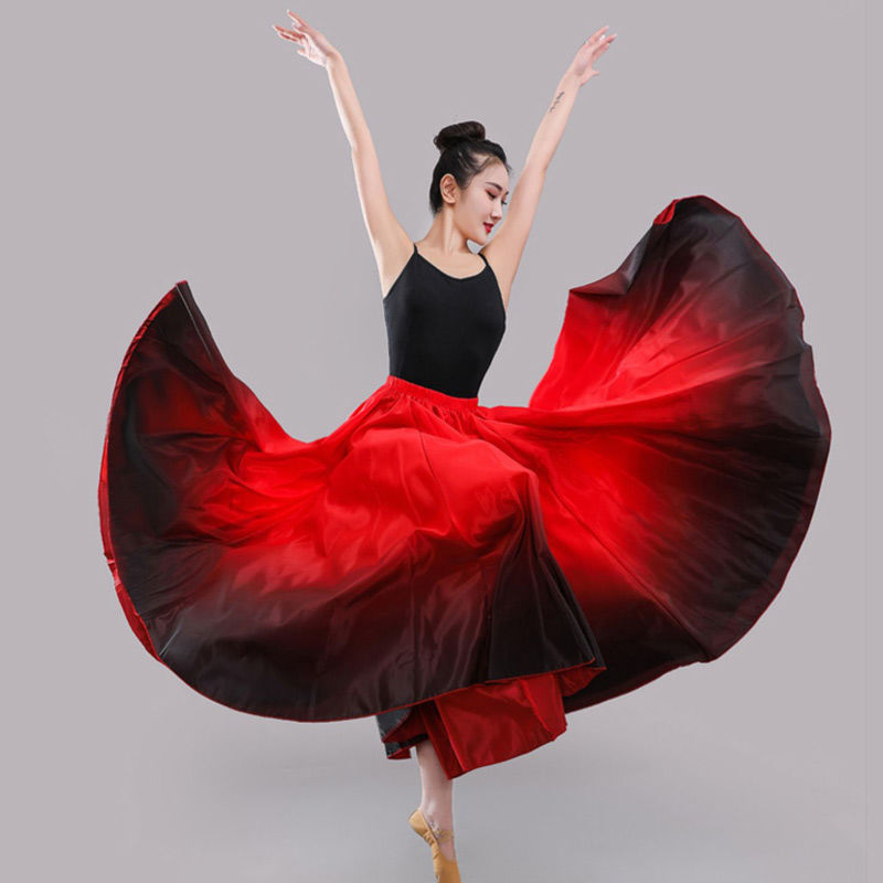 维族舞蹈服广场舞大摆裙720度新疆舞蹈练习裙演出服半身裙舞蹈裙