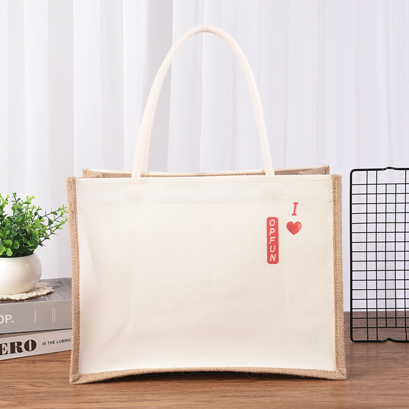 复古黄麻袋手提麻布袋批发棉麻礼品袋细亚麻棉布袋时尚复合购物袋