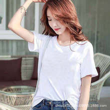 女装韩版宽松短袖T恤女学生打底衫2022夏季白色半袖体恤上衣3033