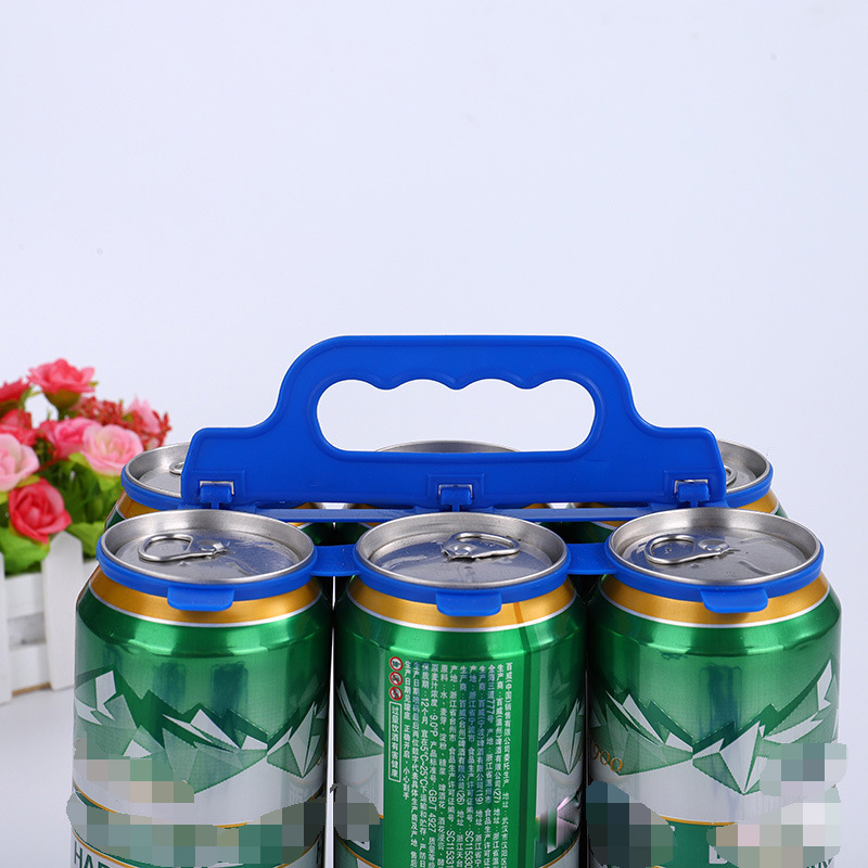 源头厂家易拉罐提手塑料提手六罐啤酒手提扣饮料四连铝罐提手批发