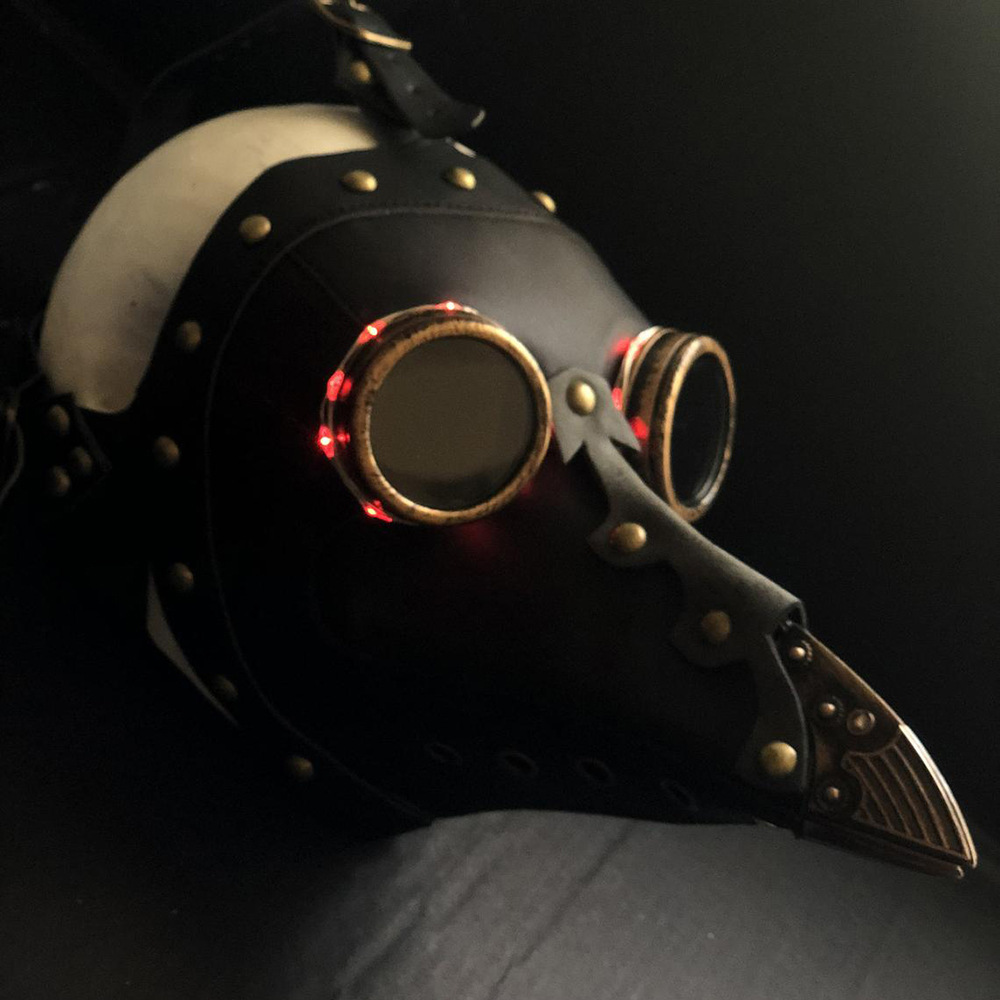 万圣节跨境热卖朋克风蒸汽瘟疫医生面具 乌鸦鸟嘴死亡乳胶面具