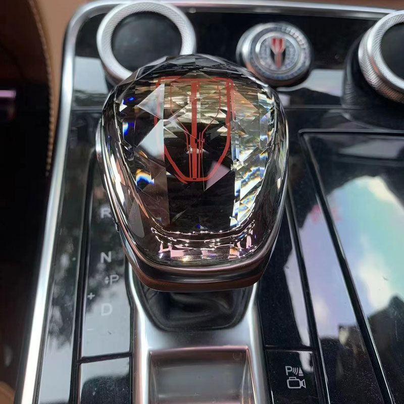 适用于红旗h5hs5hs7h9改装水晶档把档杆替换式排挡头手球盖装饰盖